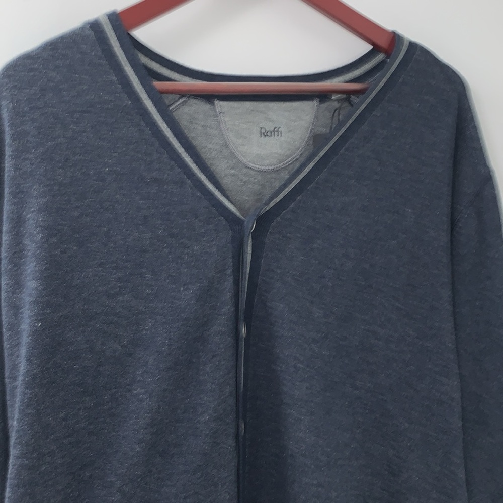 NWT Raffi 100% Cotton Long Sleeve Cardigan. Size XXL in charcoal and grey.